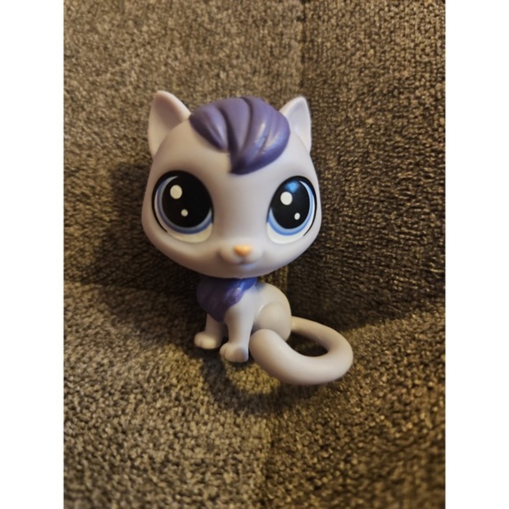 Littlest Pet Shop LPS #2-76‎ Dane Catso Cat Purple Kitty Blue Eyes